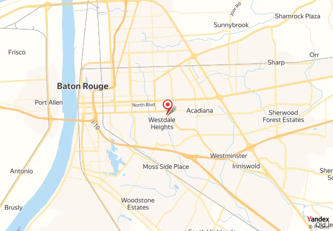 Qibla Map for Baton Rouge