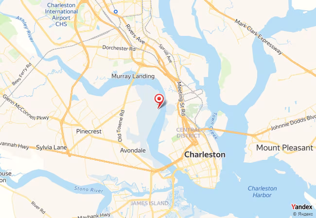 Qibla Map for Charleston