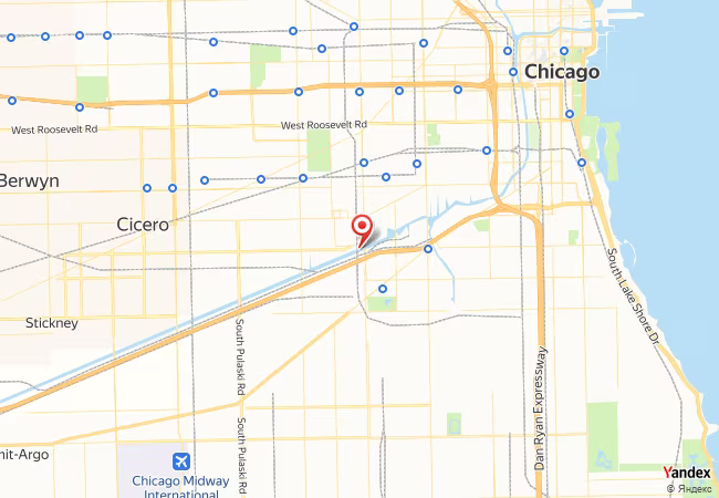 Qibla Map for Chicago