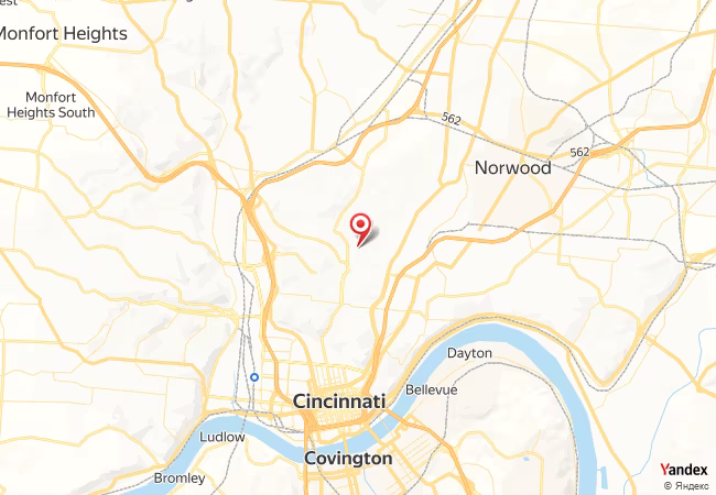 Qibla Map for Cincinnati