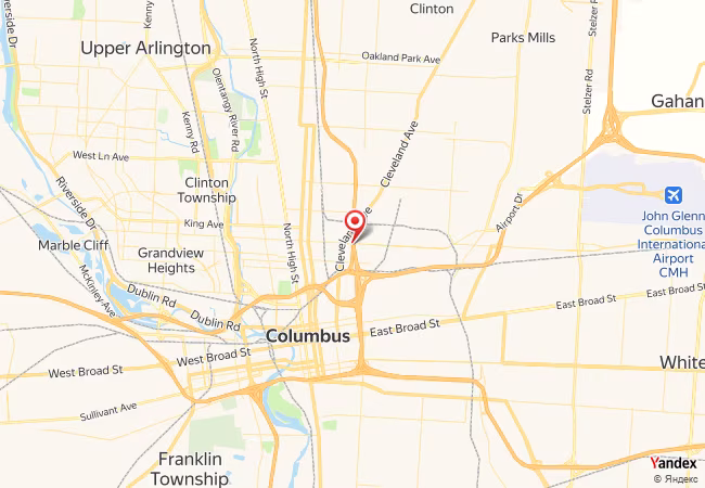 Qibla Map for Columbus