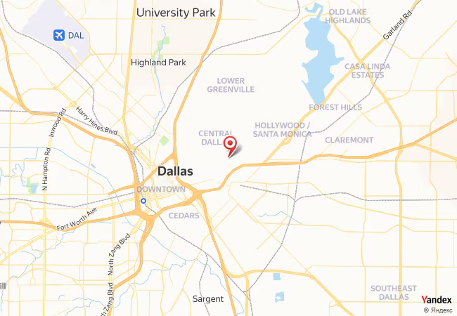 Qibla Map for Dallas