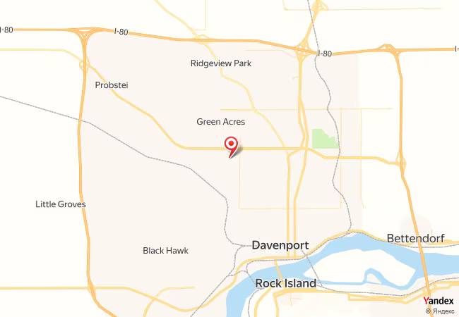 Qibla Map for Davenport