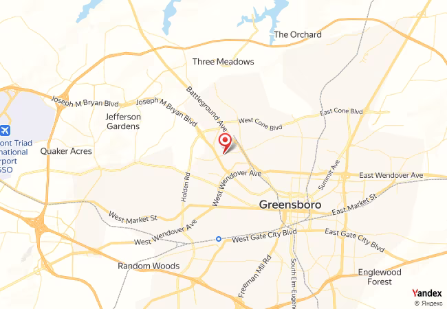 Qibla Map for Greensboro