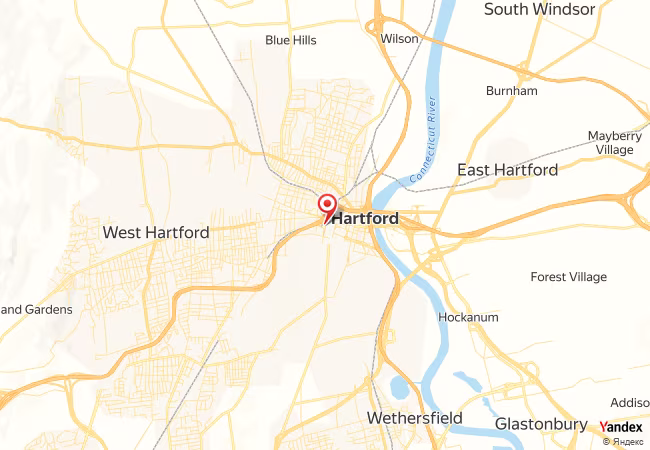 Qibla Map for Hartford