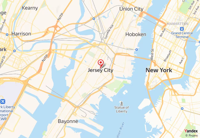 Qibla Map for Jersey City