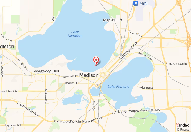 Qibla Map for Madison