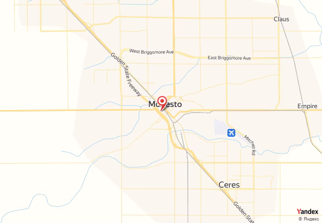 Qibla Map for Modesto