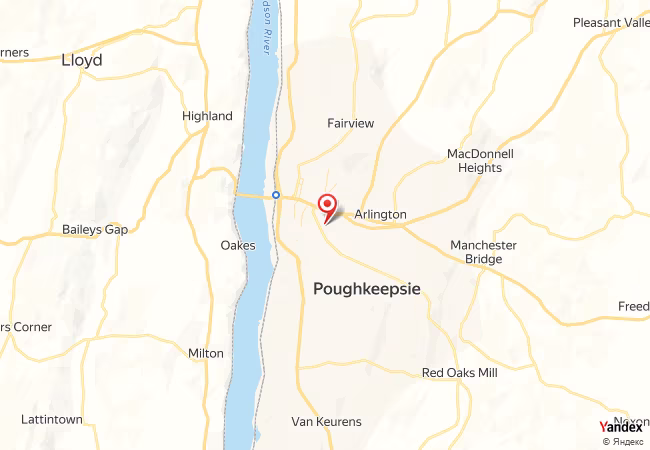 Qibla Map for Poughkeepsie