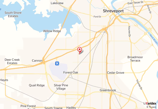 Qibla Map for Shreveport