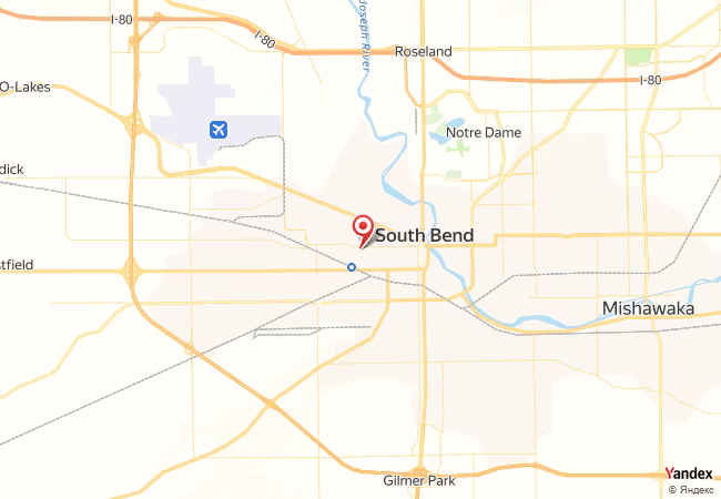 Qibla Map for South Bend