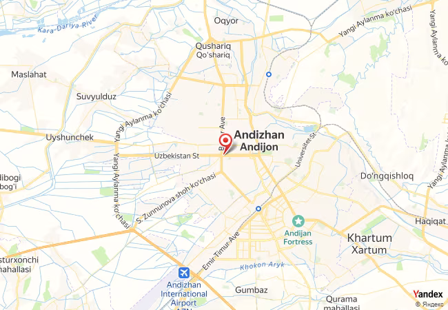 Qibla Map for Andijon