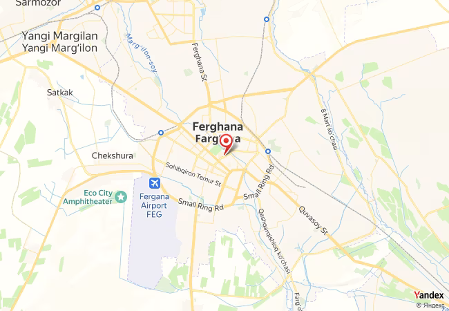 Qibla Map for Farg`ona