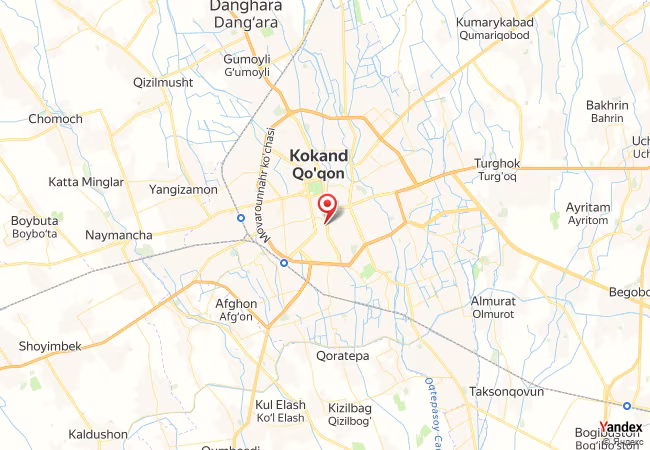 Qibla Map for Qo`qon