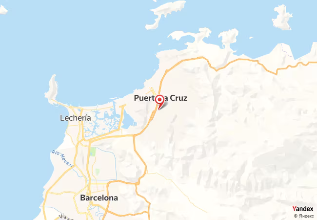 Qibla Map for Puerto La Cruz
