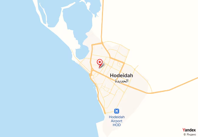 Qibla Map for Al Hudaydah
