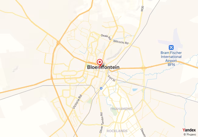 Qibla Map for Bloemfontein