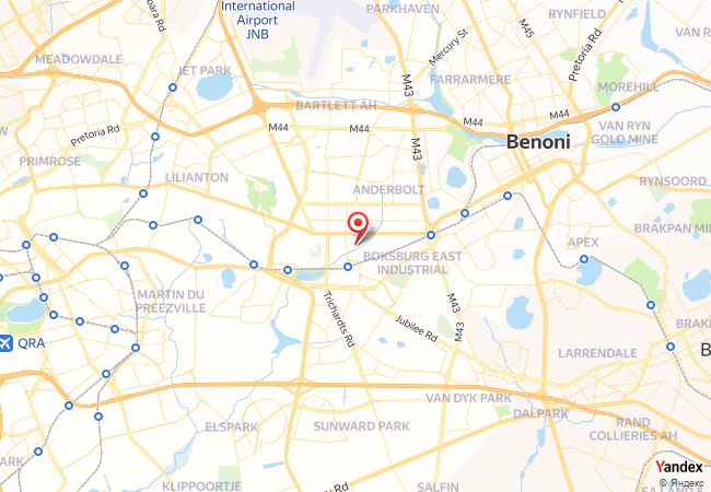 Qibla Map for Boksburg