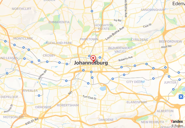 Qibla Map for Johannesburg